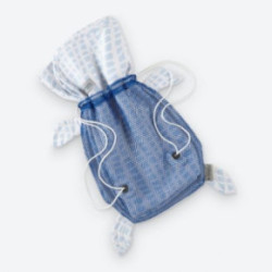 Norwex Kids Hooded Beach Towel with Drawstring Bag White with Blue Squares