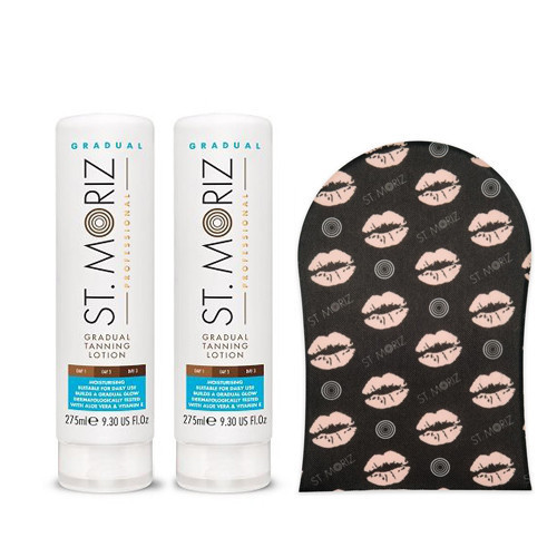 St. moriz Professional Gradual Tanning Lotion x2 + Self Tanning Mitt