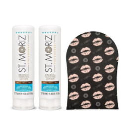 St. moriz Professional Gradual Tanning Lotion x2 + Self Tanning Mitt