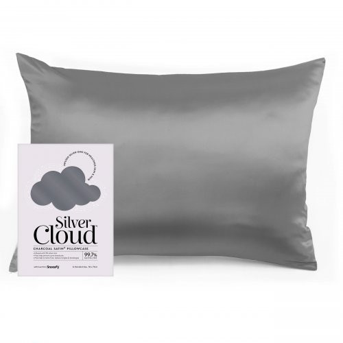 Silver Cloud Satin Pillowcase Infused with Silver Ions Charcoal