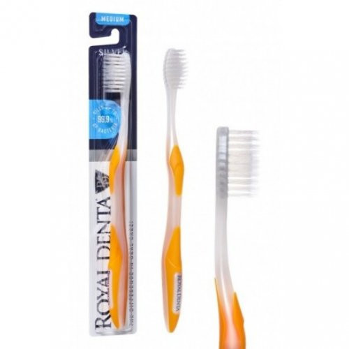 Royal Denta Silver Medium Toothbrush Orange-Yellow