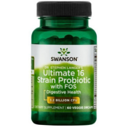 SWANSON Ultimate 16 Strain Probiotic with FOS Food Supplement 60 caps.