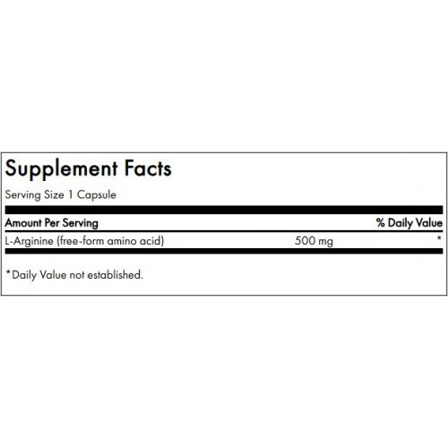 SWANSON L-Arginine Energy and Cardiovascular Support 500mg 100 capsules