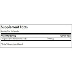 SWANSON L-Arginine Energy and Cardiovascular Support 500mg 100 capsules