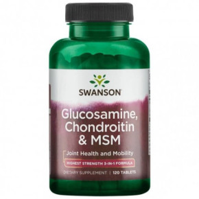 SWANSON Glucosamine, Chondroitin and MSM Joint Health and Mobility 120 capsules