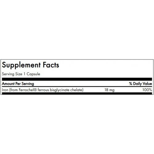 SWANSON Albion Ferrochel Iron 18mg 180 capsules