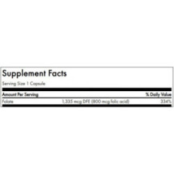 SWANSON Folic Acid Cardiovascular and Prenatal Health 800mcg 250 kapsulių