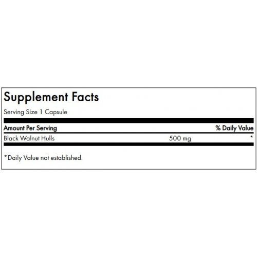 SWANSON Black Walnut Hulls Digestive Health 500mg 60 caps.