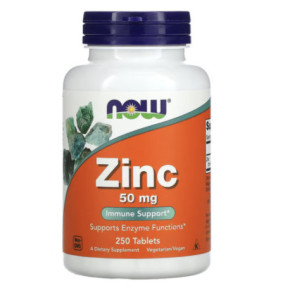 NOW Foods Zinc Gluconate 50mg 250 tablečių