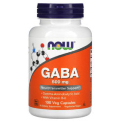 NOW Foods GABA 500mg 100 capsules