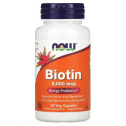 NOW Foods Biotin 5000 mcg 60 caps.