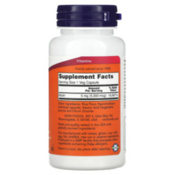 NOW Foods Biotin 5000 mcg 60 caps.