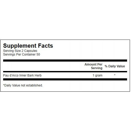 SWANSON Full Spectrum Pau d'Arco 500 mg Food Supplement 100 capsules
