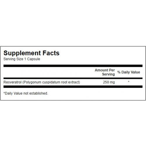 SWANSON Resveratrol 250 Mg Food Supplement 30 caps.