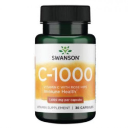 SWANSON Vitamin C with Rose Hips 1000 mg Food Supplement 30 caps.