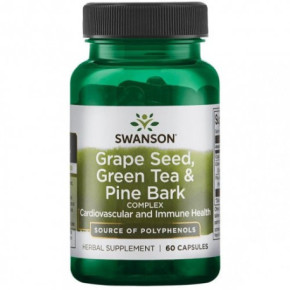 SWANSON Grape Seed, Green Tea & Pine Bark Complex 60 caps.