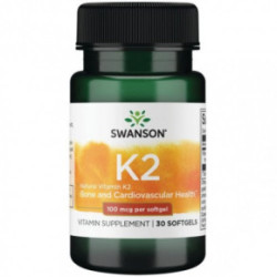 SWANSON Natural Vitamin K2 100mcg Bone and Cardiovascular Health 30 caps.
