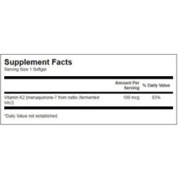 SWANSON Natural Vitamin K2 100mcg Bone and Cardiovascular Health 30 caps.