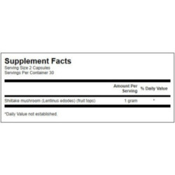 SWANSON Full Spectrum Shiitake Mushroom 500mg Immune Health 60 caps.