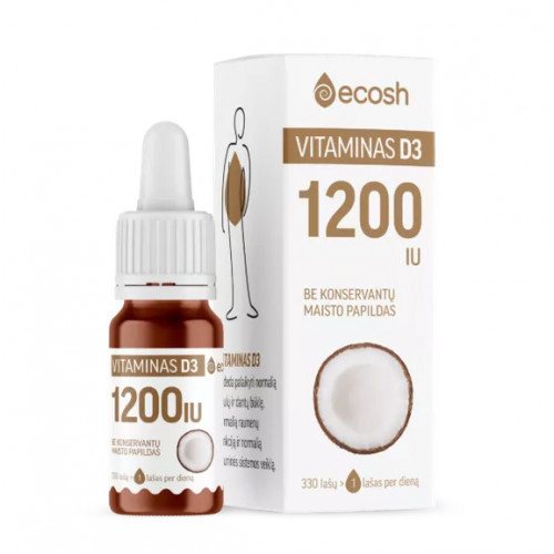 Ecosh Vitamin D3 with Coconut 1200IU 10ml