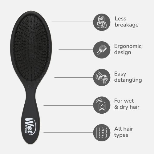 WetBrush Original Detangler Hair Brush Black