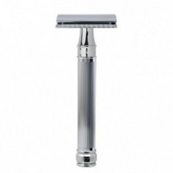 Edwin Jagger Long Chrome Lined DE Safety Razor Chrome