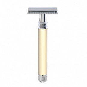 Edwin Jagger Long Chrome Lined DE Safety Razor Ivory