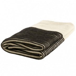 Nord Snow Merino Wool Blanket Striped style Ecru white