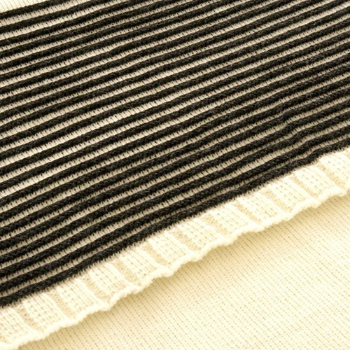 Nord Snow Merino Wool Blanket Striped style Ecru white
