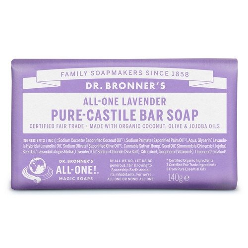 Dr. Bronner's Lavender Pure-Castile Bar Soap 140g