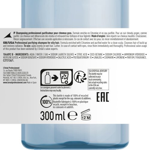 L'Oréal Professionnel Pure Resource Citramine Purifying Shampoo 300ml