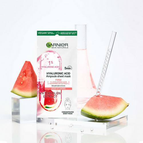 Garnier Hyaluronic Acid + Watermelon Firming Ampoule Sheet Mask 15g