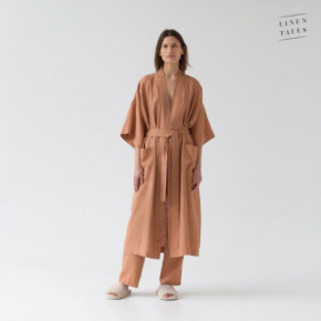 Linen Tales Butterum Linen Summer Bathrobe S-M