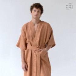 Linen Tales Butterum Linen Summer Bathrobe S-M