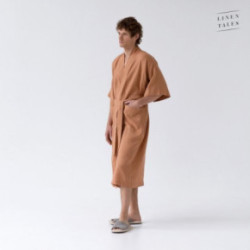 Linen Tales Butterum Linen Summer Bathrobe S-M