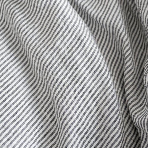 Linen Tales Thin Black Stripes Linen Duvet Cover Set 200x200/50x70*2