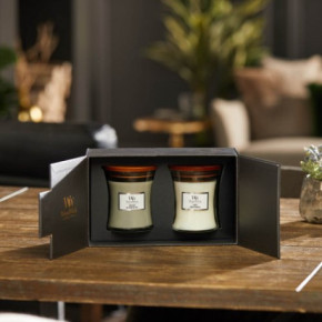 WoodWick Medium Core Fireside & Linen Gift Set 2 pcs.