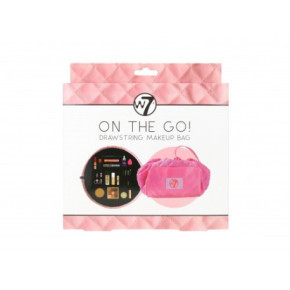 W7 cosmetics On The Go Drawstring Makeup Bag Pink
