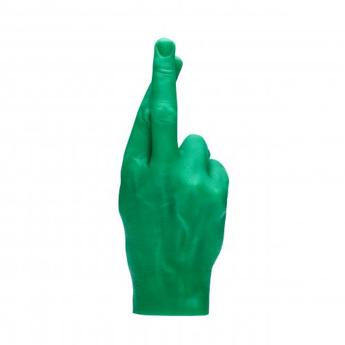 CandleHand Crossed Fingers Candle Green