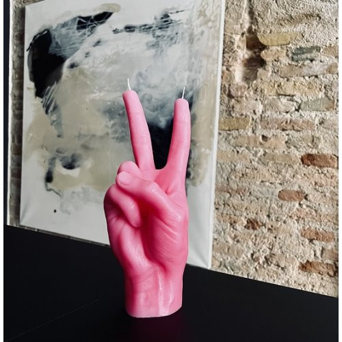 CandleHand Peace Candle Pink