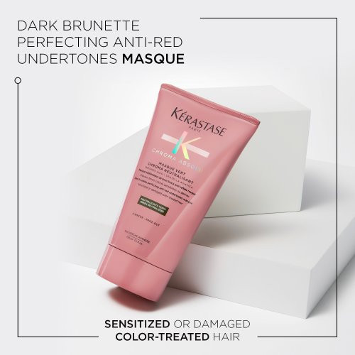 Kerastase Chroma Absolu Masque Vert Chroma Dark Brunette Perfecting Anti-Red Undertones Masque 150ml