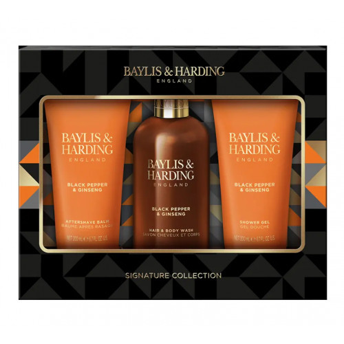 Baylis & Harding Signature Men's Black Pepper & Ginseng Luxury Bathing Trio Gift Set