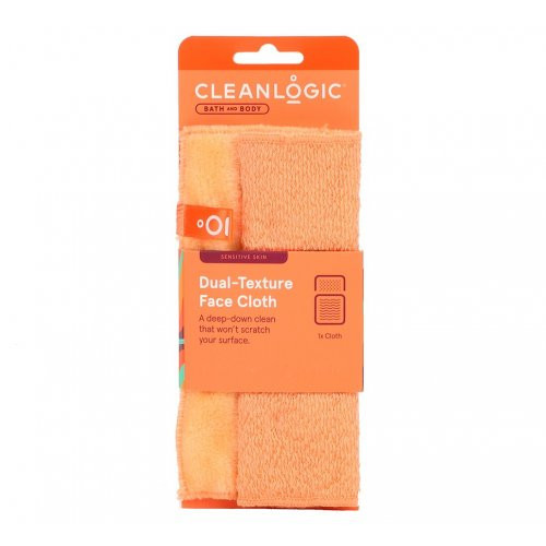 Cleanlogic Sensitive Skin Dual-Texture Face Cloth Coral