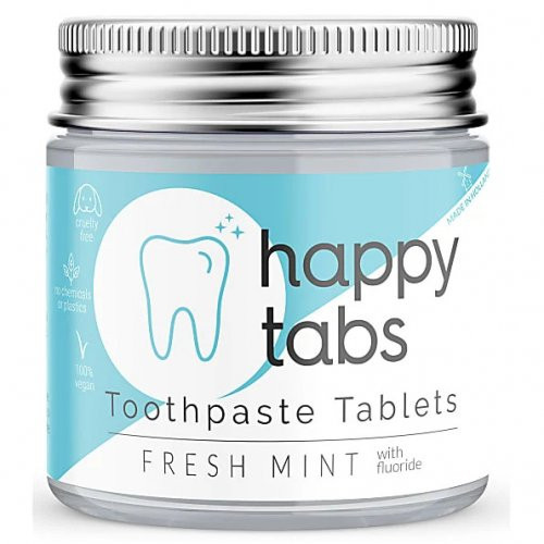 Happy Tabs Toothpaste Tablets Fresh Mint Fluoride 80vnt