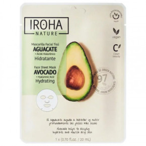IROHA Hydrating Face Sheet Mask Avocado & Hyaluronic Acid 20ml