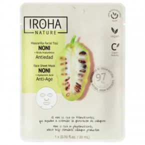 IROHA Anti-Age Face Sheet Mask With Noni & Hyaluronic Acid 20ml